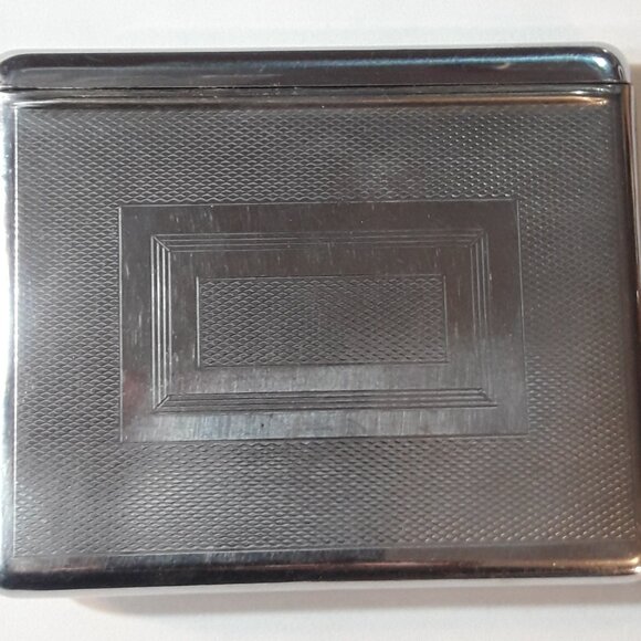 Unique Art Deco Cigarette Case 1920s? Unusual Split Top Chrome Vintage Antique - Picture 4 of 8